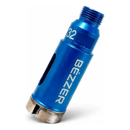 Broca Serra Copo Diamantada 32 Mm Rosca M14 Bezzer Para Esmerilhadeira Mármore Granito Cerâmica Alvenaria Piso Profissional