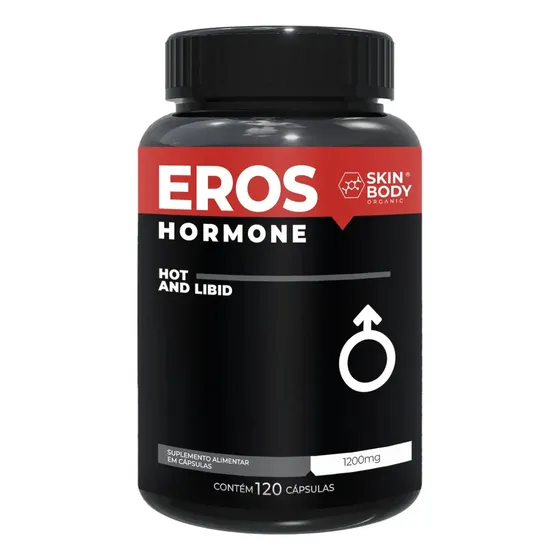 Eros Hot Skin & Body Organic: Suplemento p/ Máxima Performance Masculina c/ 120 Cápsulas