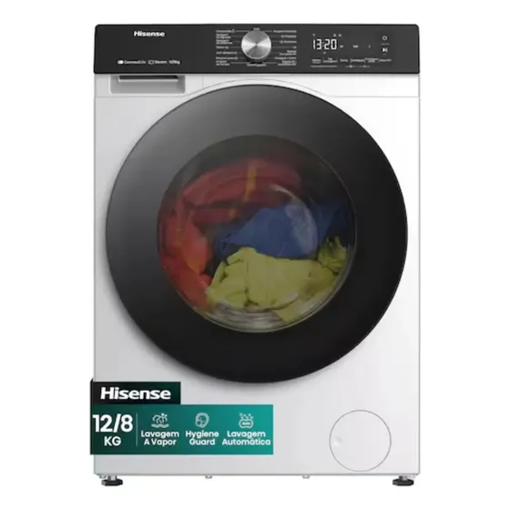 Lava/seca Hisense, 3s12, Inverter, 12/8kg, Wi-fi, Brca