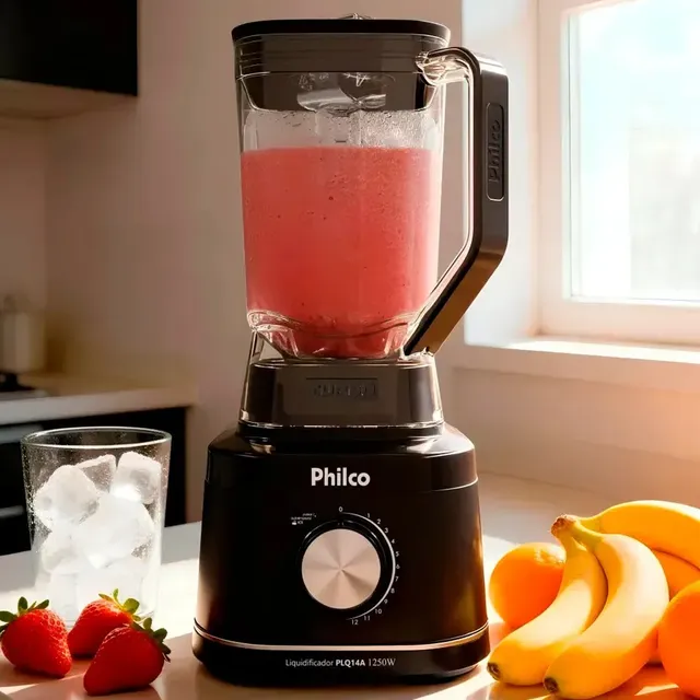 Liquidificador Philco Plq14a Com Jarra de Plástico 1300W 2.7L Cor Preto