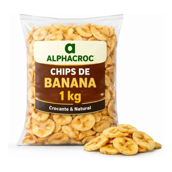 Chips De Banana 1 Kg Crocante Artesanal Saudável Snack