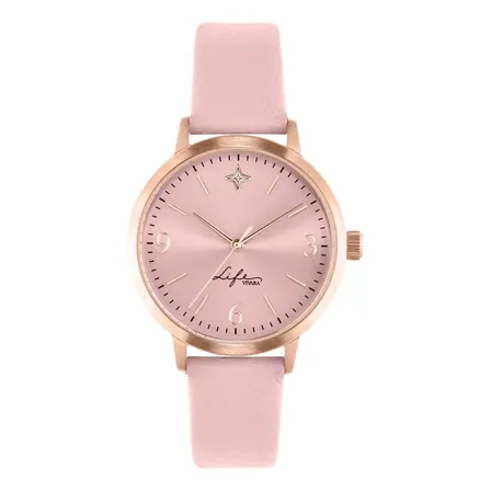 Relógio Life Realizações Feminino Couro Rosé Rosé
