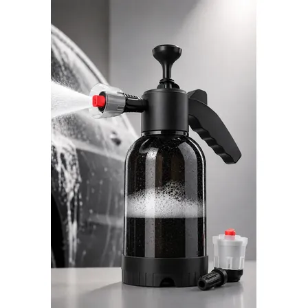 Pulverizador Snow Foam De 2 L Manual Para Espuma Automotiva Com Bico Ajustável Preto