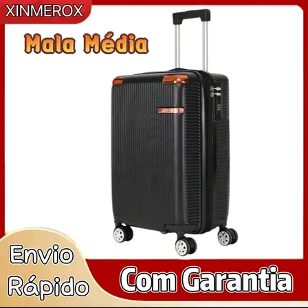 Mala de Viagem Média Sweet Studio Malas em ABS, Rígida e Expansível Com Rodas 360° M295 Preto