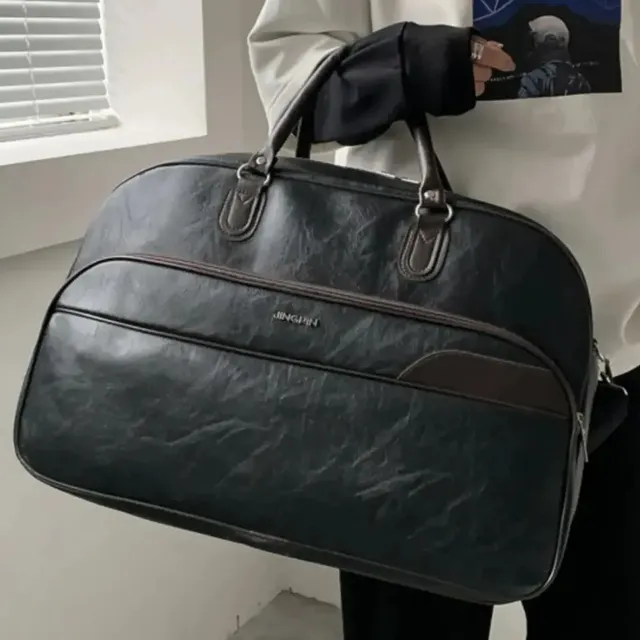 Bolsa Couro Grande De Viagem Mala Mão Resistente Preta Artestore
