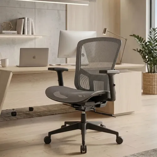 Cadeira Escritório Ergonômica Stoel Auris Confortável Mesh Cinza Mesh