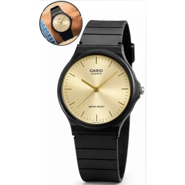 Relógio Cassio Unissex Analógico Preto Pulseira Em Resina Preto Creme