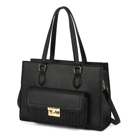 Bolsa Feminina Tote E Transversal Gash Pu Bs72941gash Preto Lisa Metal
