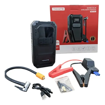 Calibrador Compressor Pneu Bomba De Ar Preto