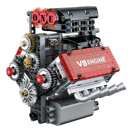 Brastoy Bloco De Montar Construção Motor V8 Funcional 478+ Peças-dk86
