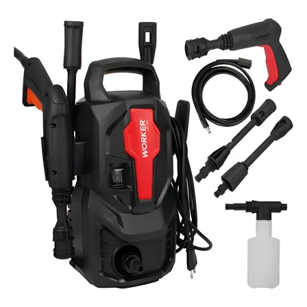 Lavadora De Alta Pressão Potente 1305lbs Kit Shampoo Worker Preto 60 Hz 220v