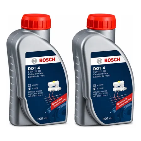 Kit 2 Fluido De Freio Dot 4 Bosch Original 500ml - 1 Litro