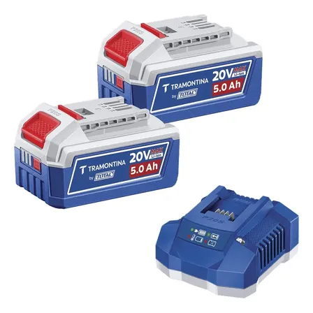 Bateria Para Ferramenta Elétrica Tramontina By Total Kit 2 Bat. 20v 5,0ah+car. Do 2 Unidades