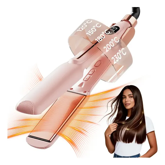 Prancha De Cabelo Profissional 3 Em 1, Com Infravermelho E íons Negativos, 12 Níveis De Ajuste, Com Display LCD,30s Aquecimento Rápido Dupla Tensão, Reduzir O Frizz, Para Todos Os Tipos De Cabelo