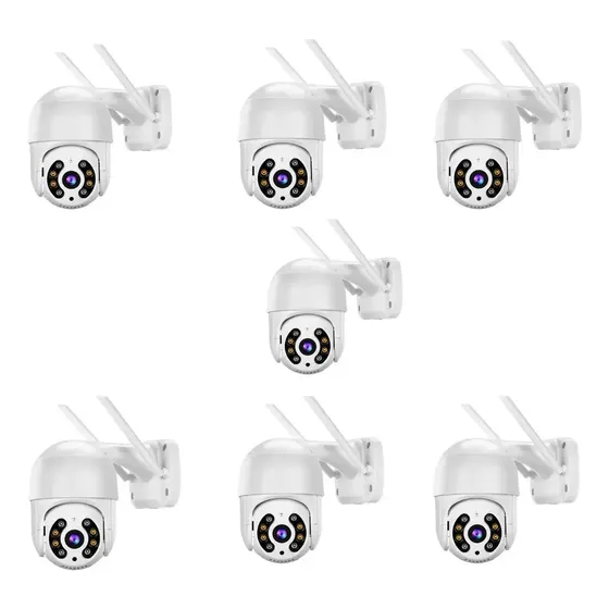 Kit 7 Câmera Ip Wifi Dome Rotativa Icsee Visão Noturna A8.