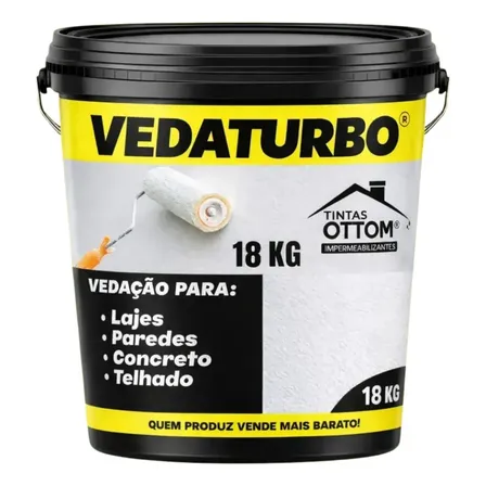 Tinta Borracha Liquida Vedaturbo Acabamento Fosco Cor Branco