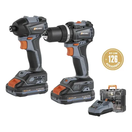Combo Furadeira Parafusadeira Impacto Ancora Tools Bateria 20v