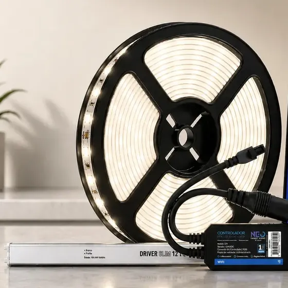 Fita Led Inteligente Wi-fi 2.4 Ghz 10w 5 Metros 4000k Branco Neutro 12v Cod: Neo001755-k001 Neo Avant