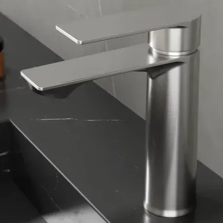Torneira Lavabo Monocomando Aço Escovado Bica Baixa Misturador Água Quente Fria Premium