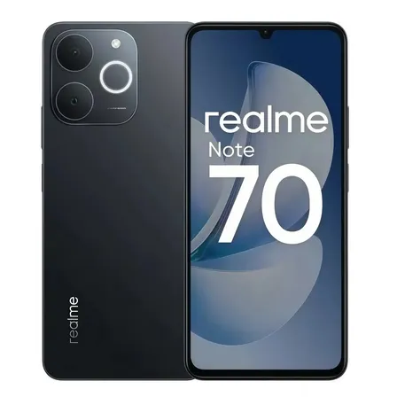 Celular Realme Note 70 8gb Ram 256gb Rom Tela 6.74 90hz Bateria 6000mah Dual Sim Smartphone Preto