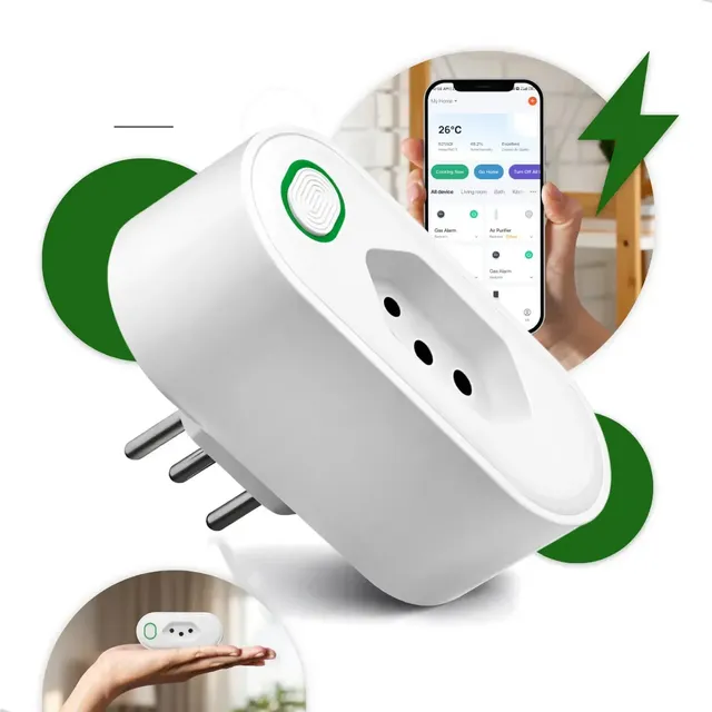 Tomada Inteligente Wi-fi Kateluo 16a Com Monitor De Consumo Para Alexa E Google Home Branco