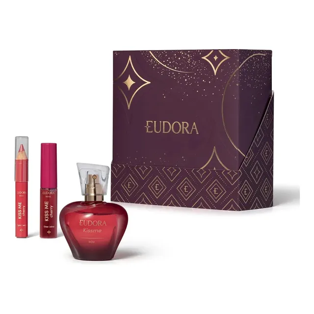 Kit Presente Eudora Kiss Me Now Colônia Gloss E Lápis