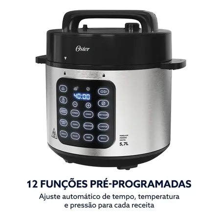 Panela Pressão Elétrica Multifunções Oster 5.7l Opan930-127 Inox 60