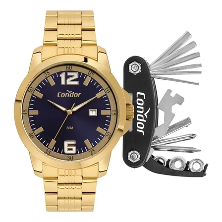Kit Condor Masculino Dourado Co2115mxa/k4a Dourado Azul