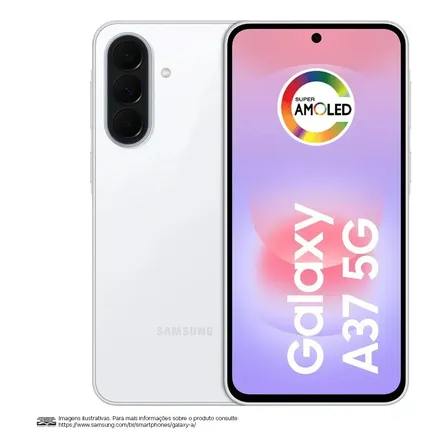 Celular Samsung Galaxy A37 5g 256gb, 8gb Ram, Câmera 50mp Branco