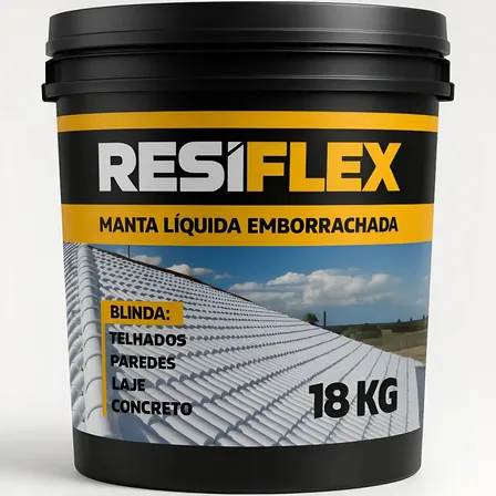 Manta Líquida Impermeável Telha E Amianto Resiflex 18kg Acabamento Fosco Cor Cinza