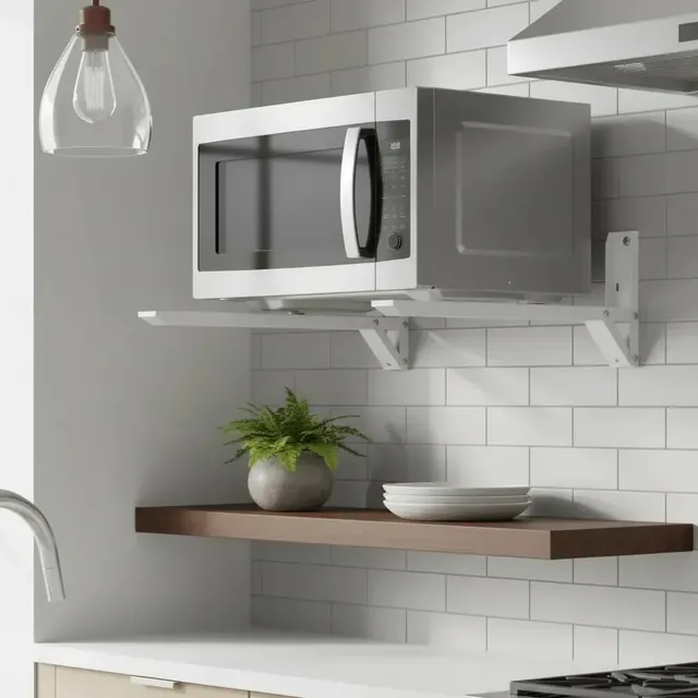 Suporte Para Microondas E Forno Elétrico Ajustável De Parede Branco Aço Carbono 30kg Dion Df2