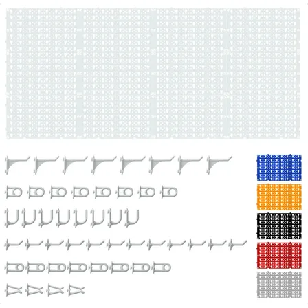 Painel Organizador De Ferramentas Plástico Ajustável 118x52 Perfurado Reforçado Pegboard Nerf Cor Branco