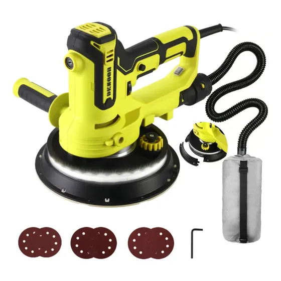 Lixadeira De Parede E Teto 1000w Profissional 6 Velocidades Base 360 Graus Com Led 6 Lixas Saco Coletor De Pó 127v Desoon