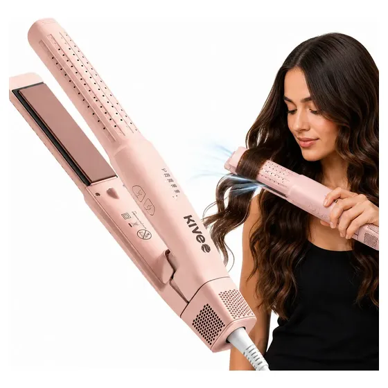 Chapinha 2 Em 1 Kive KV-865 Profissional Bivolt Alisa E Faz Cachos Com Jato Frio Íons Negativos Anti Frizz