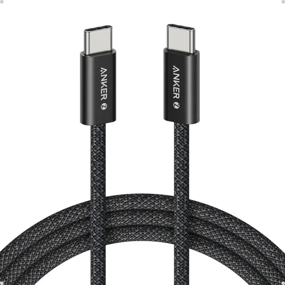 Cabo USB-C para Tipo C Anker 240W Turbo Carga Rápida 1,5m Cor Preto, PD 3.1 USB 2.0 Nylon Trançado, Para Samsung S23 24, Motorola, Xiaomi, iPhone 17/16/15, MacBook, iPad, HP, Dell,Carplay Android Auto