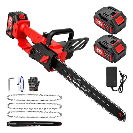Motoserra Eletrica 16 Polegadas Portátil Brushless 2 Bateria 3 Corrente