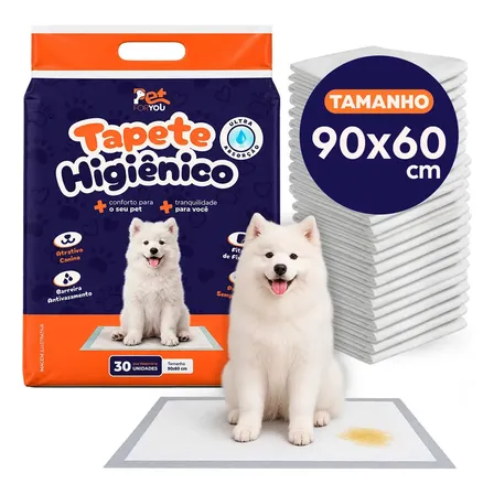 Tapete Higiênico Pet 30 Unidades 90x60 Descartável Cão Gato