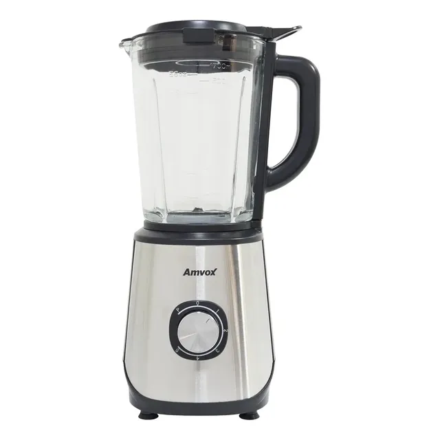 Liquidificador 1,7litros 5 Velocidades 800w Amvox Inox Preto Cor Prateado 220v