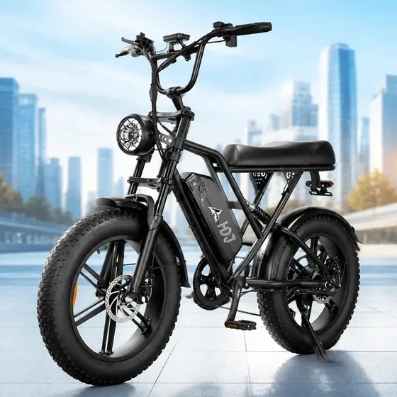 Bicicleta Eletrica Scooter 1000w Bike 50km 48v 20AH Bateria de Lítio Removível Hdj G60,Potente Sobe Morro Off Road,Pneu Gordo Aro 20 e Pedal,com lluminagao Led,Barata,Cor Preta