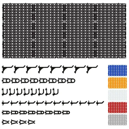 Painel Organizador De Ferramentas Plástico Ajustável 118x52 Perfurado Reforçado Pegboard Nerf Cor Preto