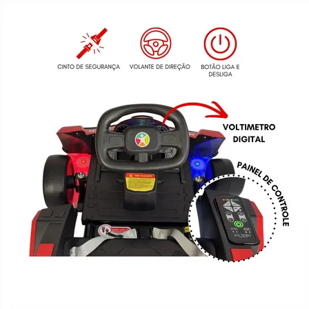 Carro Eletrico Infantil Mini Kart 24v Controle Remoto Bivolt