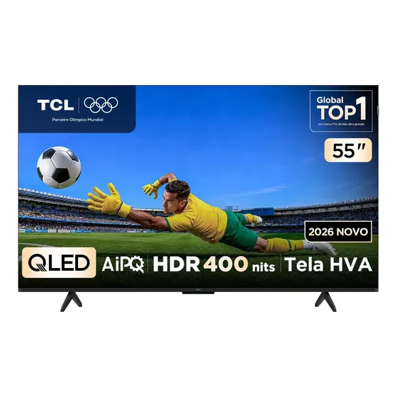Smart TV TCL 55 Polegadas QLED 4K P7L WiFi Bluetooth Google TV HDR10+ 120 Hz VRR AIPQ 55P7L