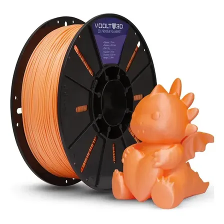 Filamento Pla Premium Voolt3d 1,75mm 1kg Velvet Laranja Macaron Velvet