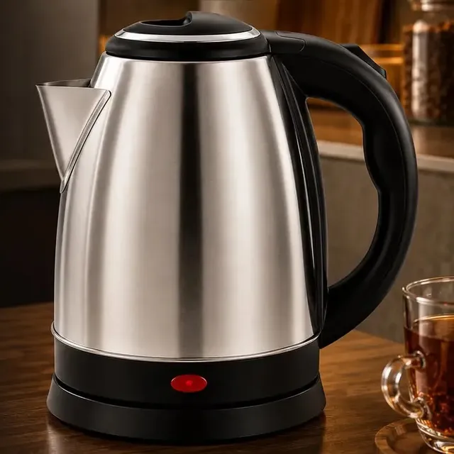 Chaleira Jarra Elétrica 1,8l Vermelha Em Inox Desligamento Automático Aquecimento Rápido Segura Café Chá Fácil Abertura Tampa Alça Viacruz 127v