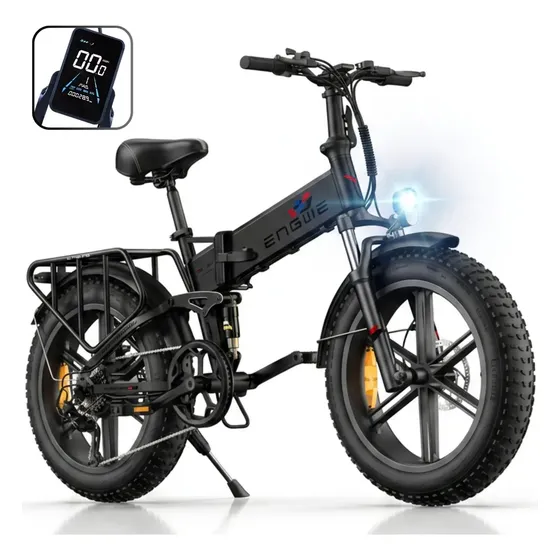 Bicicleta Eletrica Dobravel 1000w Autonomia 120km 2 Amortecedores Cor Preta Engwe Bike Aluminio L