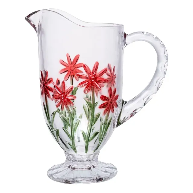Jarra Red Flower 1,3l Cristal Ecológico - Wolff Incolor