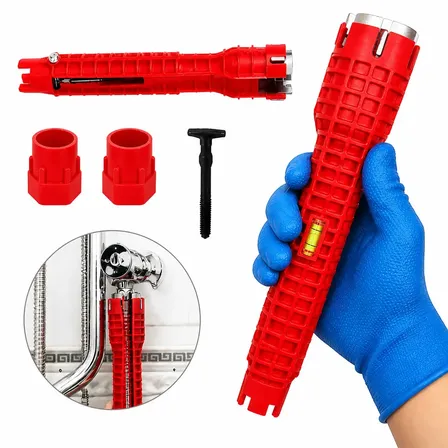 Chave Hidráulica Multifuncional 8 Em 1 Instalação Encanamento Pias Canos E Torneira Instalador Profissional Com Nível