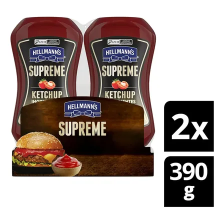 Hellmanns Ketchup Supreme Nba Sqz 12x2x390g