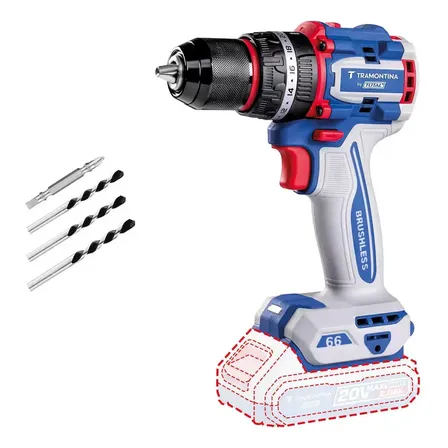 Parafusadeira Furadeira De Impacto By Total 20v Brushless 66 Azul