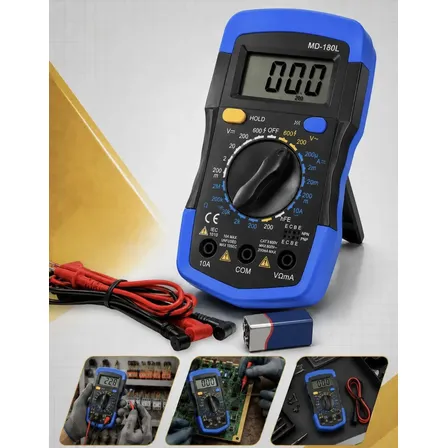 Multímetro Digital Profissional Lcd Iluminado Portátil Multifunções Ac Dc Bip Com Bateria